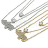 Collares con Dije 04.213.0123.16 Oro Laminado, Diseño de Elefante, con Blanca Zirconia Cubica and Blanca Micro Pave, Pulido, Tono Dorado (02 MM Thickness, 16 Inches Length)