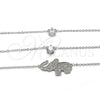 Collares con Dije 04.213.0123.1.16 Rodio Laminado, Diseño de Elefante, con Zirconia Cubica Blanca y Micro Pave Blanca, Pulido, Rodinado (Grosor 02 MM, 16 Pulgadas de Largo)