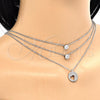 Collares con Dije 04.213.0128.1.16 Rodio Laminado, Diseño de Corazón, con Zirconia Cubica Blanca, Pulido, Rodinado (Grosor 02 MM, 16 Pulgadas de Largo)