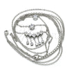 Collares con Dije 04.213.0130.1.16 Rodio Laminado, Diseño de Gota, con Zirconia Cubica Blanca, Pulido, Rodinado (Grosor 02 MM, 16 Pulgadas de Largo)