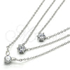 Collares con Dije 04.213.0131.1.16 Rodio Laminado, con Blanca Zirconia Cubica, Pulido, Rodinado (02 MM Thickness, 16 Inches Length)