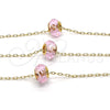 Collares con Dije 04.179.0009.16 Oro Laminado, con Rosado Cristal, Pulido, Tono Dorado (02 MM Thickness, 16 Inches Length)