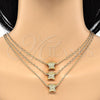 Collares con Dije 04.179.0011.16 Oro Laminado, Diseño de Mariposa, Pulido, Tono Dorado (02 MM Thickness, 16 Inches Length)
