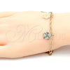 Pulsera de Dije 04.63.1370.08 Oro Laminado, Diseño de Flor, Pulido, Tono Dorado (03 MM Thickness, 8 Inches Length)