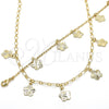 Collar y Pulsera 06.63.0202 Oro Laminado, Diseño de Flor, Pulido, Tono Dorado