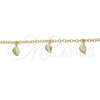 Collares con Dije 04.63.1374.18 Oro Laminado, Diseño de Oja, Pulido, Tono Dorado (03 MM Thickness, 18 Inches Length)