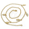 Collares con Dije 04.63.1374.18 Oro Laminado, Diseño de Oja, Pulido, Tono Dorado (03 MM Thickness, 18 Inches Length)