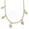 Collares con Dije 04.63.1374.18 Oro Laminado, Diseño de Oja, Pulido, Tono Dorado (03 MM Thickness, 18 Inches Length)