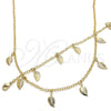 Collar y Pulsera 06.63.0206 Oro Laminado, Diseño de Oja, Pulido, Tono Dorado