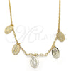 Collares con Dije 04.63.1377.18 Oro Laminado, Diseño de Guadalupe, Pulido, Tono Dorado (02 MM Thickness, 18 Inches Length)