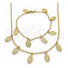Collar y Pulsera 06.63.0209 Oro Laminado, Diseño de Guadalupe, Pulido, Tono Dorado