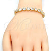Pulsera Tennis 03.210.0068.08 Oro Laminado, con Zirconia Cubica Blanca, Pulido, Tono Dorado (Grosor 07 MM, 8 Pulgadas de Largo)