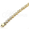 Pulsera Tennis 03.210.0068.08 Oro Laminado, con Zirconia Cubica Blanca, Pulido, Tono Dorado (Grosor 07 MM, 8 Pulgadas de Largo)