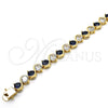 Pulsera Tennis 03.210.0068.4.08 Oro Laminado, con Zafiro Azul and Blanca Zirconia Cubica, Pulido, Tono Dorado (07 MM Thickness, 8 Inches Length)