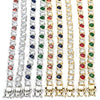 Pulsera Tennis 03.210.0068.4.08 Oro Laminado, con Zafiro Azul and Blanca Zirconia Cubica, Pulido, Tono Dorado (07 MM Thickness, 8 Inches Length)