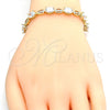 Pulsera Tennis 03.210.0069.08 Oro Laminado, con Blanca Zirconia Cubica, Pulido, Tono Dorado (06 MM Thickness, 8 Inches Length)