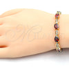 Pulsera Tennis 03.210.0069.1.08 Oro Laminado, con Granate and Blanca Zirconia Cubica, Pulido, Tono Dorado (06 MM Thickness, 8 Inches Length)