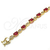 Pulsera Tennis 03.210.0069.2.08 Oro Laminado, con Rubi and Blanca Zirconia Cubica, Pulido, Tono Dorado (06 MM Thickness, 8 Inches Length)