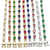 Pulsera Tennis 03.210.0069.3.08 Oro Laminado, con Verde and Blanca Zirconia Cubica, Pulido, Tono Dorado (06 MM Thickness, 8 Inches Length)