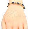 Pulsera Tennis 03.210.0069.4.08 Oro Laminado, con Zafiro Azul and Blanca Zirconia Cubica, Pulido, Tono Dorado (06 MM Thickness, 8 Inches Length)