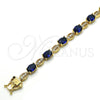Pulsera Tennis 03.210.0069.4.08 Oro Laminado, con Zafiro Azul and Blanca Zirconia Cubica, Pulido, Tono Dorado (06 MM Thickness, 8 Inches Length)