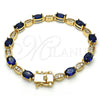 Pulsera Tennis 03.210.0069.4.08 Oro Laminado, con Zafiro Azul and Blanca Zirconia Cubica, Pulido, Tono Dorado (06 MM Thickness, 8 Inches Length)