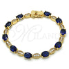 Pulsera Tennis 03.210.0069.4.08 Oro Laminado, con Zafiro Azul and Blanca Zirconia Cubica, Pulido, Tono Dorado (06 MM Thickness, 8 Inches Length)