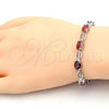 Pulsera Tennis 03.210.0069.6.08 Rodio Laminado, con Zirconia Cubica Granate y Blanca, Pulido, Rodinado (Grosor 06 MM, 8 Pulgadas de Largo)