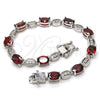 Pulsera Tennis 03.210.0069.6.08 Rodio Laminado, con Zirconia Cubica Granate y Blanca, Pulido, Rodinado (Grosor 06 MM, 8 Pulgadas de Largo)