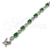 Pulsera Tennis 03.210.0069.7.08 Rodio Laminado, con Zirconia Cubica Verde y Blanca, Pulido, Rodinado (Grosor 06 MM, 8 Pulgadas de Largo)