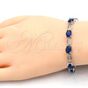Pulsera Tennis 03.210.0069.8.08 Rodio Laminado, con Zirconia Cubica Zafiro Azul y Blanca, Pulido, Rodinado (Grosor 06 MM, 8 Pulgadas de Largo)