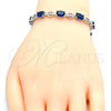 Pulsera Tennis 03.210.0069.8.08 Rodio Laminado, con Zirconia Cubica Zafiro Azul y Blanca, Pulido, Rodinado (Grosor 06 MM, 8 Pulgadas de Largo)