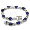 Pulsera Tennis 03.210.0069.8.08 Rodio Laminado, con Zirconia Cubica Zafiro Azul y Blanca, Pulido, Rodinado (Grosor 06 MM, 8 Pulgadas de Largo)