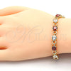 Pulsera Tennis 03.210.0070.1.08 Oro Laminado, con Granate and Blanca Zirconia Cubica, Pulido, Tono Dorado (06 MM Thickness, 8 Inches Length)
