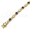 Pulsera Tennis 03.210.0070.4.08 Oro Laminado, con Zafiro Azul and Blanca Zirconia Cubica, Pulido, Tono Dorado (06 MM Thickness, 8 Inches Length)