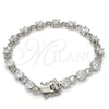 Pulsera Tennis 03.210.0070.5.08 Rodio Laminado, con Zirconia Cubica Blanca, Pulido, Rodinado (Grosor 06 MM, 8 Pulgadas de Largo)