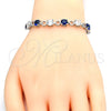 Pulsera Tennis 03.210.0070.8.08 Rodio Laminado, con Zirconia Cubica Zafiro Azul y Blanca, Pulido, Rodinado (Grosor 06 MM, 8 Pulgadas de Largo)