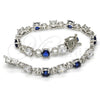 Pulsera Tennis 03.210.0070.8.08 Rodio Laminado, con Zirconia Cubica Zafiro Azul y Blanca, Pulido, Rodinado (Grosor 06 MM, 8 Pulgadas de Largo)