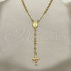 Rosario Fino 09.02.0040.18 Oro Laminado, Diseño de Divino Niño y Crucifijo, Pulido, Tono Dorado