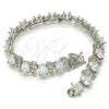 Pulsera Tennis 03.210.0071.5.08 Rodio Laminado, con Zirconia Cubica Blanca, Pulido, Rodinado (Grosor 11 MM, 8 Pulgadas de Largo)