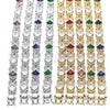 Pulsera Tennis 03.210.0073.3.08 Oro Laminado, Diseño de Llave Griega, con Verde and Blanca Zirconia Cubica, Pulido, Tono Dorado (10 MM Thickness, 8 Inches Length)