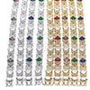 Pulsera Tennis 03.210.0073.4.08 Oro Laminado, Diseño de Llave Griega, con Zafiro Azul and Blanca Zirconia Cubica, Pulido, Tono Dorado (10 MM Thickness, 8 Inches Length)