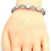 Pulsera Tennis 03.210.0073.5.08 Rodio Laminado, Diseño de Llave Griega, con Zirconia Cubica Blanca, Pulido, Rodinado (Grosor 10 MM, 8 Pulgadas de Largo)