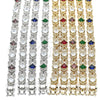 Pulsera Tennis 03.210.0073.5.08 Rodio Laminado, Diseño de Llave Griega, con Zirconia Cubica Blanca, Pulido, Rodinado (Grosor 10 MM, 8 Pulgadas de Largo)
