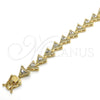 Pulsera Tennis 03.210.0074.08 Oro Laminado, con Blanca Zirconia Cubica, Pulido, Tono Dorado (09 MM Thickness, 8 Inches Length)