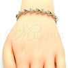 Pulsera Tennis 03.210.0074.1.08 Oro Laminado, con Granate and Blanca Zirconia Cubica, Pulido, Tono Dorado (09 MM Thickness, 8 Inches Length)