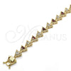 Pulsera Tennis 03.210.0074.1.08 Oro Laminado, con Granate and Blanca Zirconia Cubica, Pulido, Tono Dorado (09 MM Thickness, 8 Inches Length)