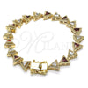Pulsera Tennis 03.210.0074.1.08 Oro Laminado, con Granate and Blanca Zirconia Cubica, Pulido, Tono Dorado (09 MM Thickness, 8 Inches Length)