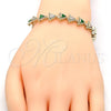 Pulsera Tennis 03.210.0074.3.08 Oro Laminado, con Verde and Blanca Zirconia Cubica, Pulido, Tono Dorado (09 MM Thickness, 8 Inches Length)