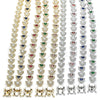 Pulsera Tennis 03.210.0074.3.08 Oro Laminado, con Verde and Blanca Zirconia Cubica, Pulido, Tono Dorado (09 MM Thickness, 8 Inches Length)